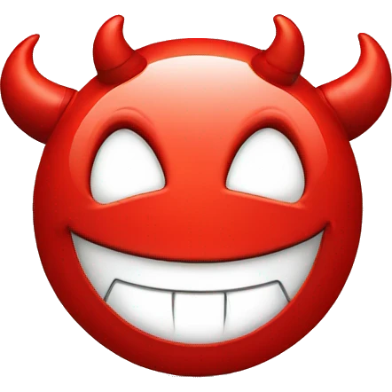 smiling cute red devil face round shaped emoji