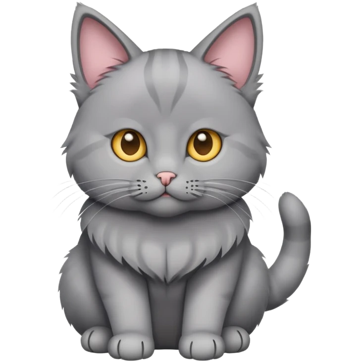 Gray cat with folded ears emoji