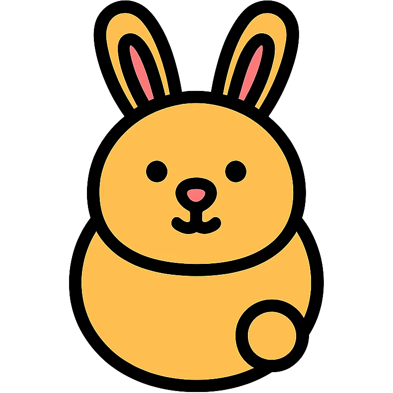 rabbit dot icon, simple, minimal, circular dot style emoji