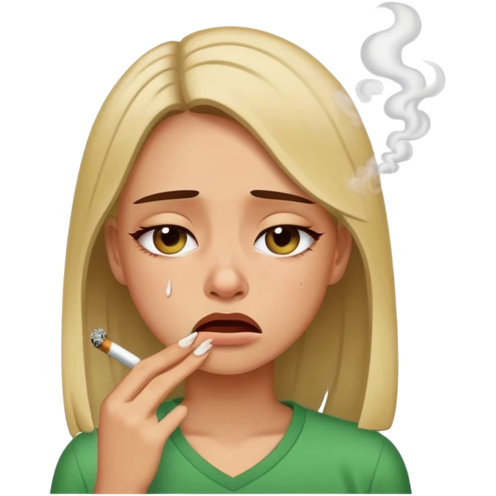 Girl crying while smoking weed emoji