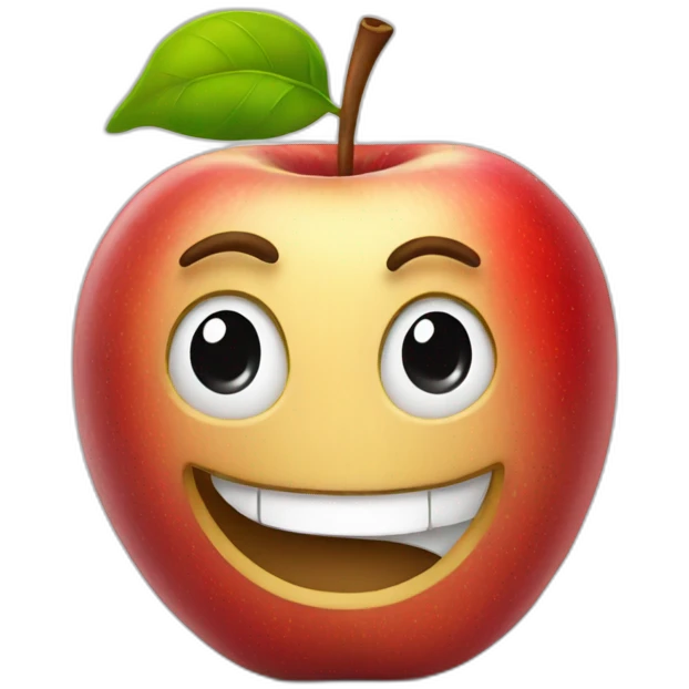 smirking apple emoji