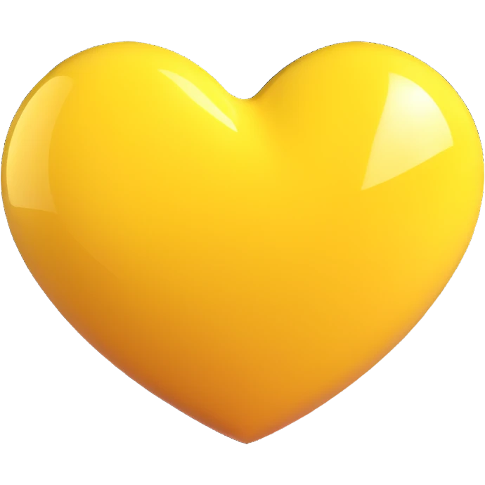 shiny and bold yellow heart 3D emoji style emoji