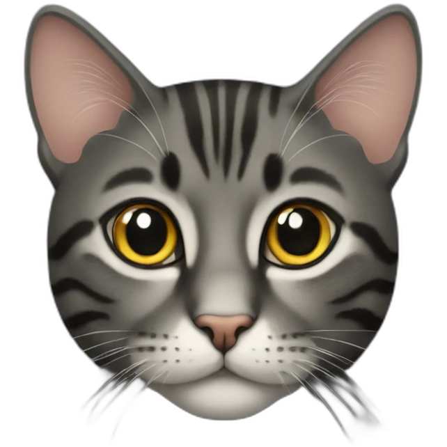 black tabby cat emoji