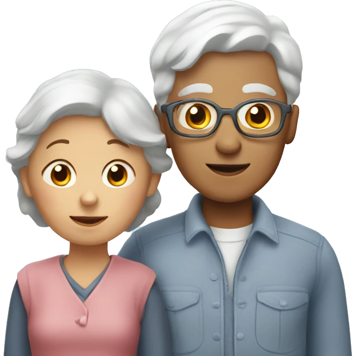 Grandma with a boy and girl emoji