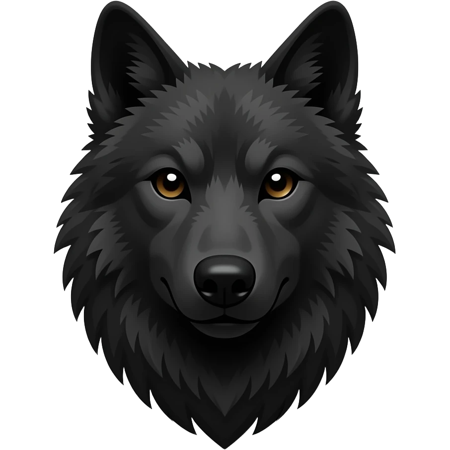 black wolf head and neck emoji