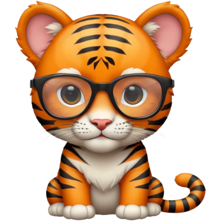 Orange Tiger cub with cool glasses
 emoji