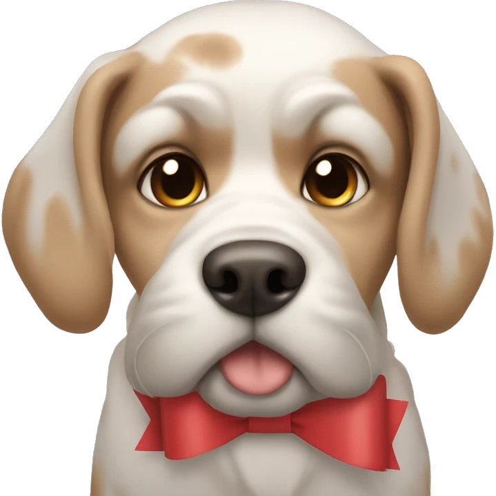 Dog with a bow on his head emoji