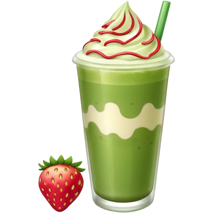 iced matcha latte strawberry  emoji
