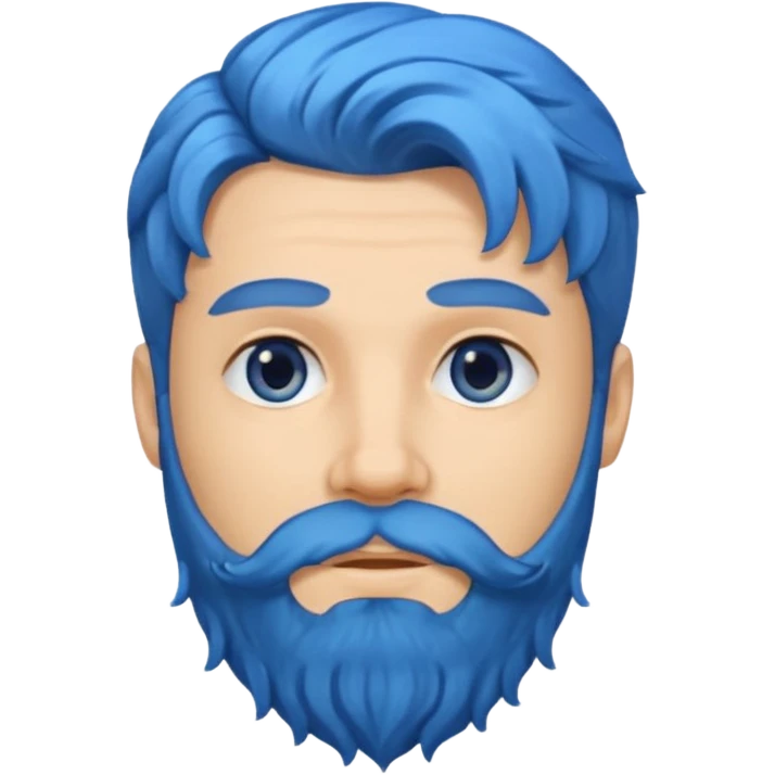 a man with blue a wavy hair, beard emoji