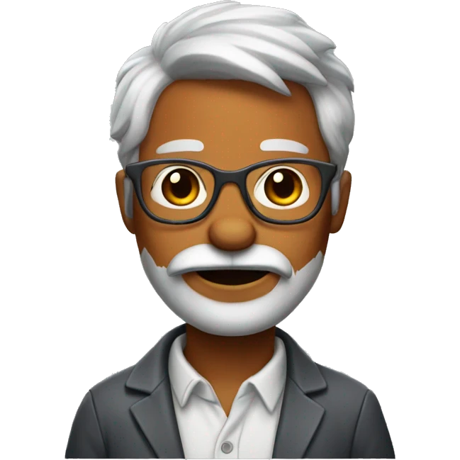 Fox with grey hair and old glasses  emoji