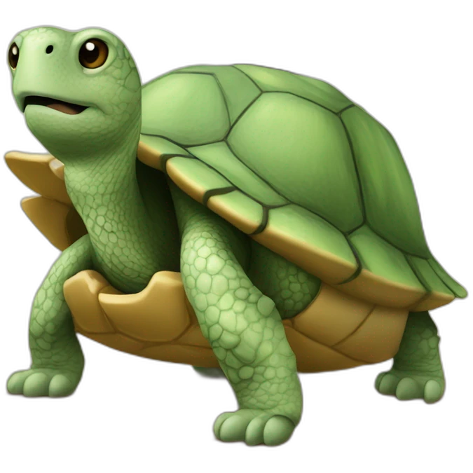 Tortue sur un chat emoji