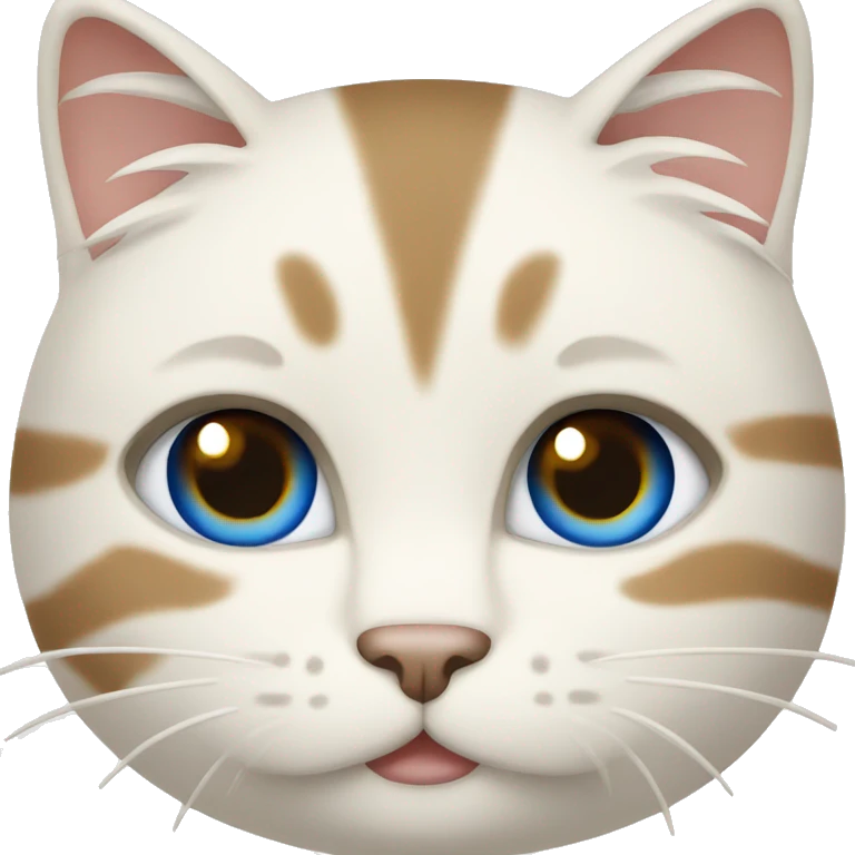 Cream cat with brown stripes and blue eyes emoji