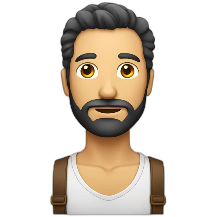 Hombre con barba y calvo muy atractivo emoji