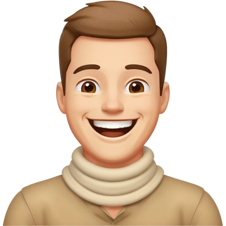 man with arms on neck laughing  emoji
