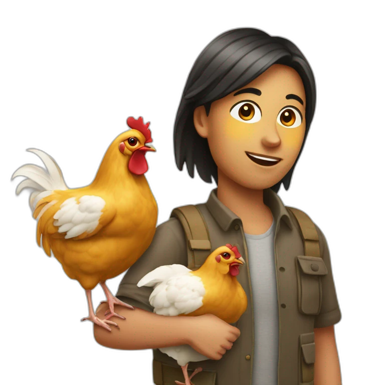 4 personne avec une poule emoji