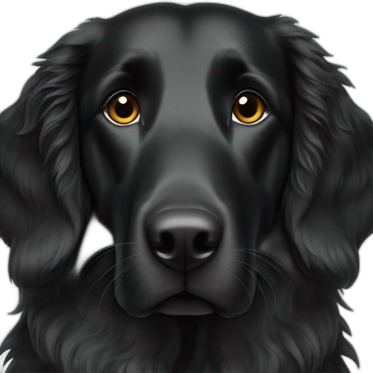 Black Flat coated retriever emoji