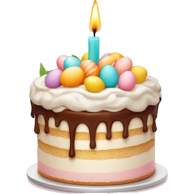 cake with a candle, Easter emoji