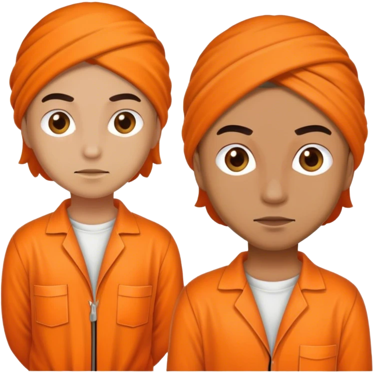 hot prisoner in orange jumpsuit  emoji