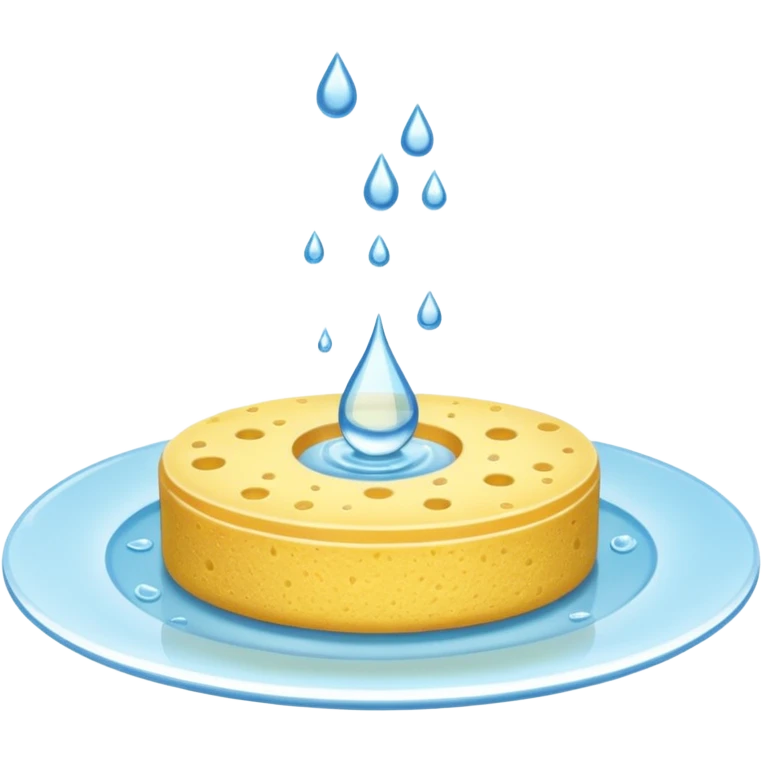 plate with water drop and sponge emoji