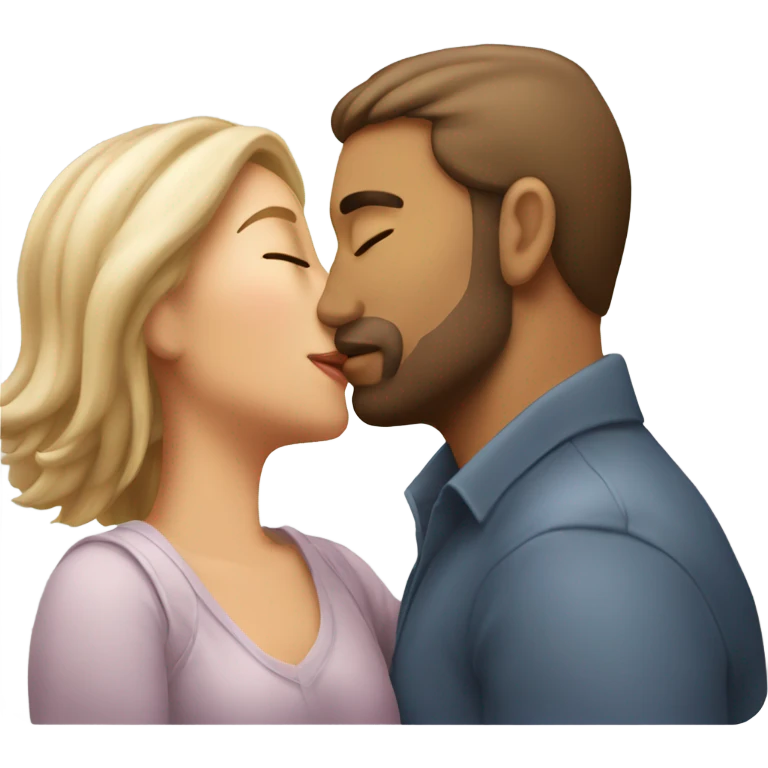 Man kissing a woman emoji