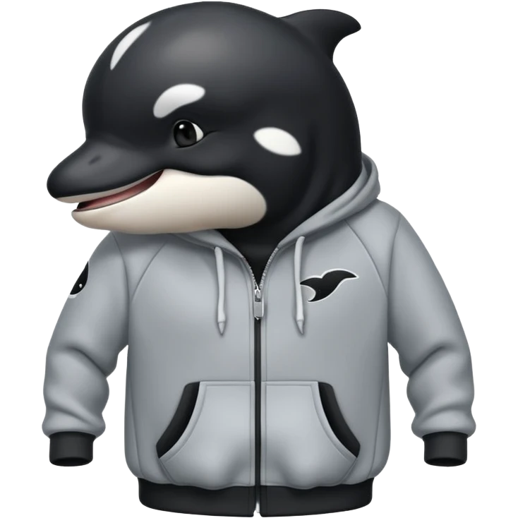 Orca wearibg a hoodie emoji
