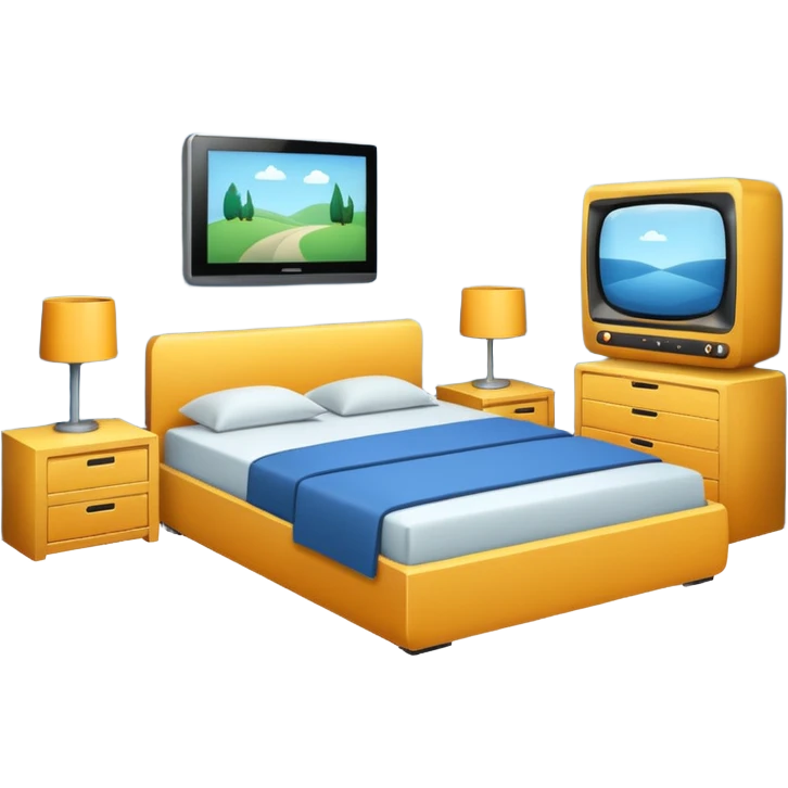 Room wiht tv and bed  emoji