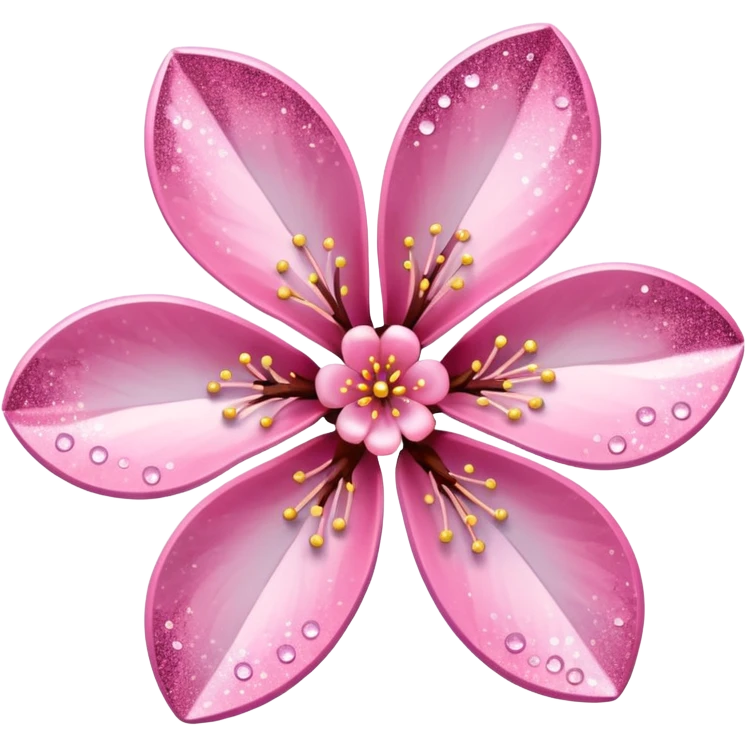 Stylized pink glitter cherry blossom flower (sakura) emoji