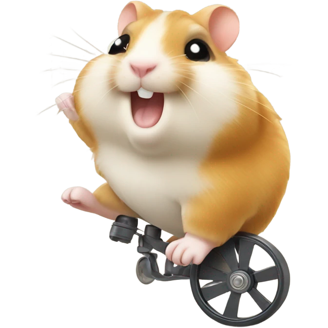 hamster runs and shows a thumb up emoji