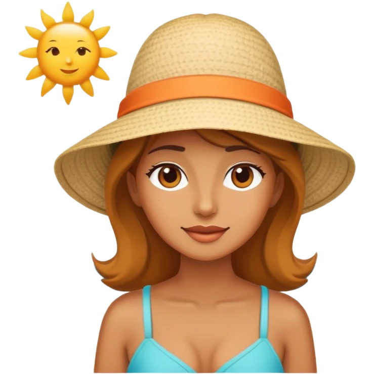 cartoon woman at beach emoji