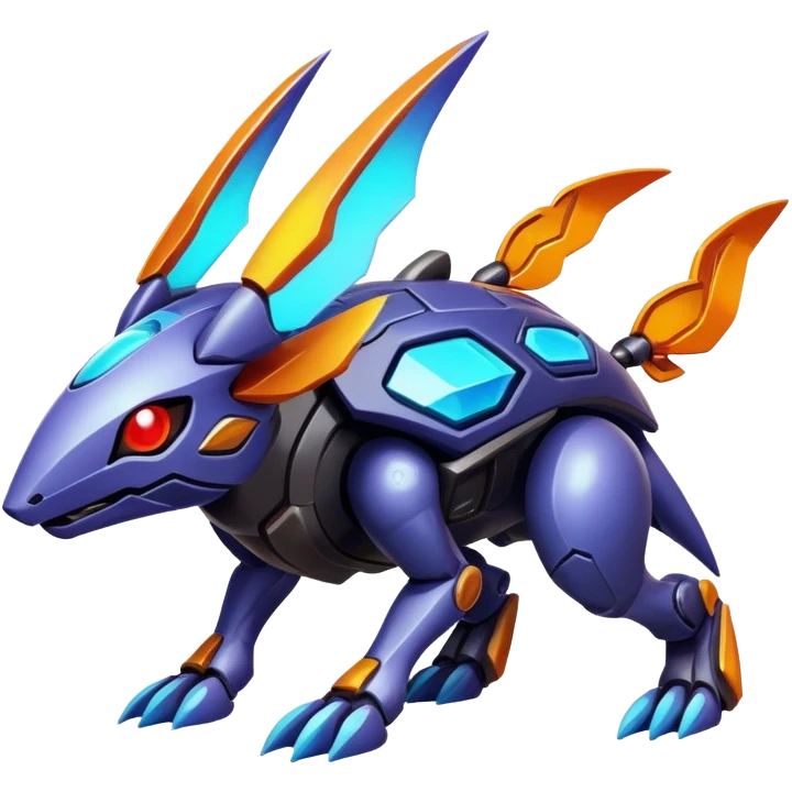  exotic modern cyber-Protogen-Fakémon-Pokémon-Vernid-creature emoji