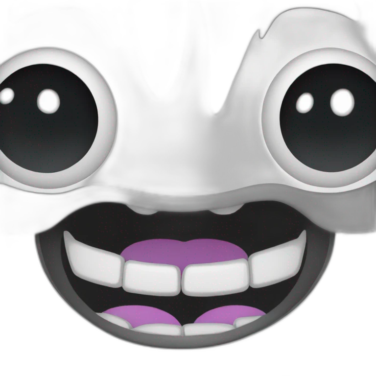 Chat gris et blanc qui rigole emoji