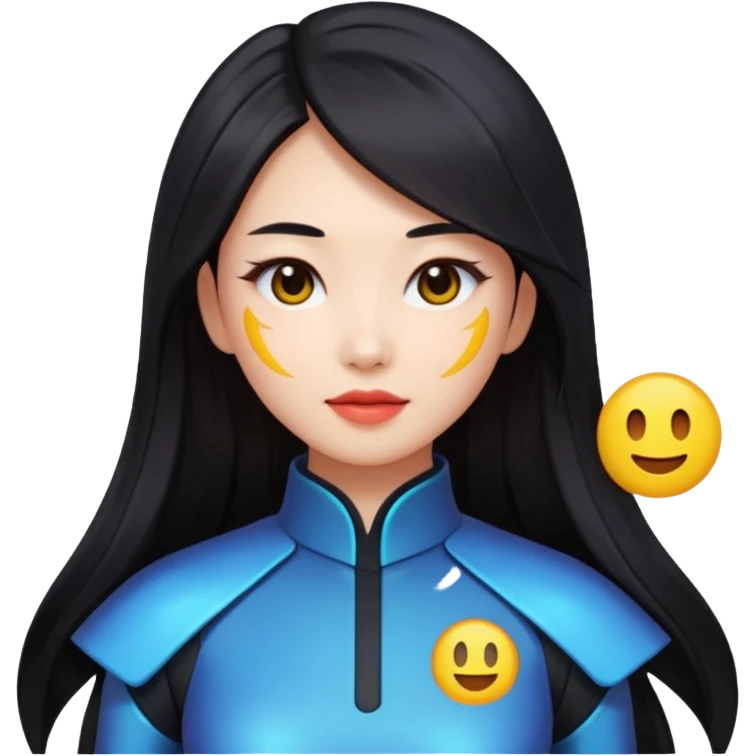 chinese babe ai robot long dark hair emoji emoji