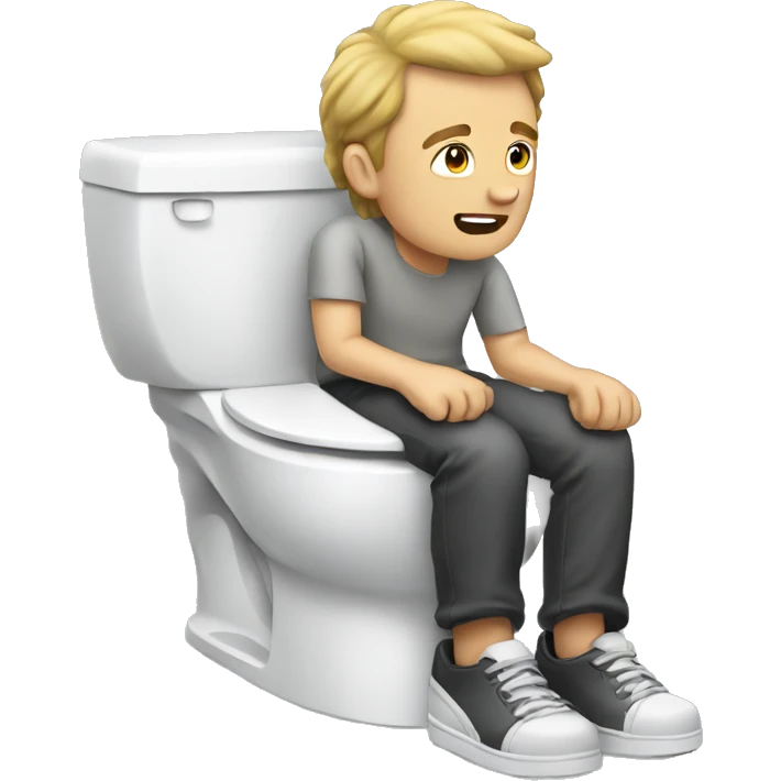 White Guy sitting on toilet emoji