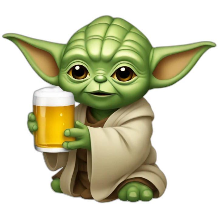 Yoda qui boit une bière emoji