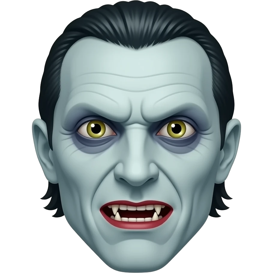 Bald Voldemort with just slits for a nose and snake like features emoji