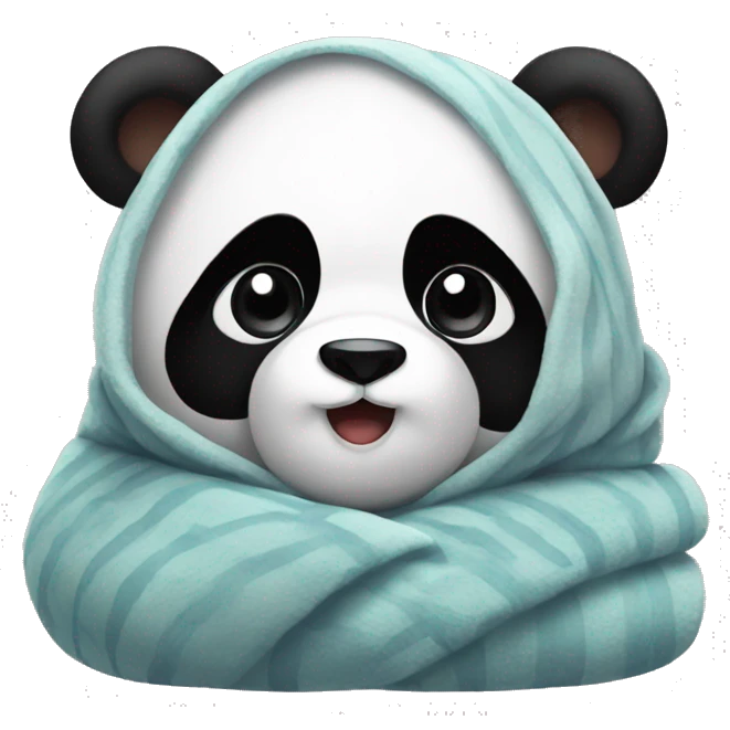 Panda cozy in blanket emoji