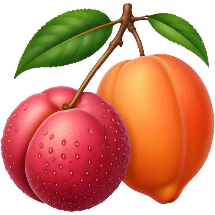lychee and apricot emoji