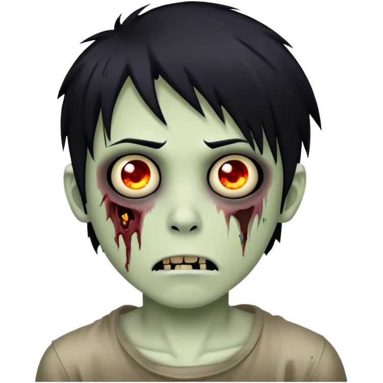 boy zombie with black hair emo emoji