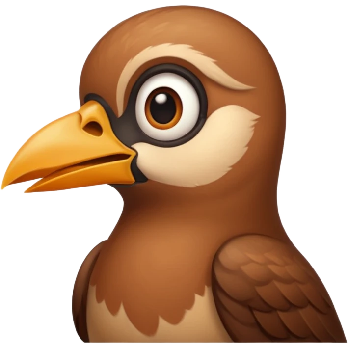 talking bird brown emoji
