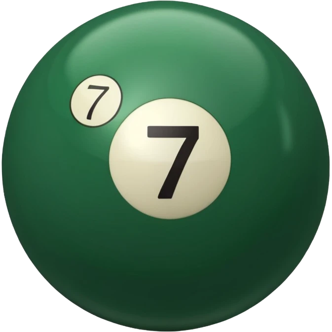 green billiard ball 7 number  emoji