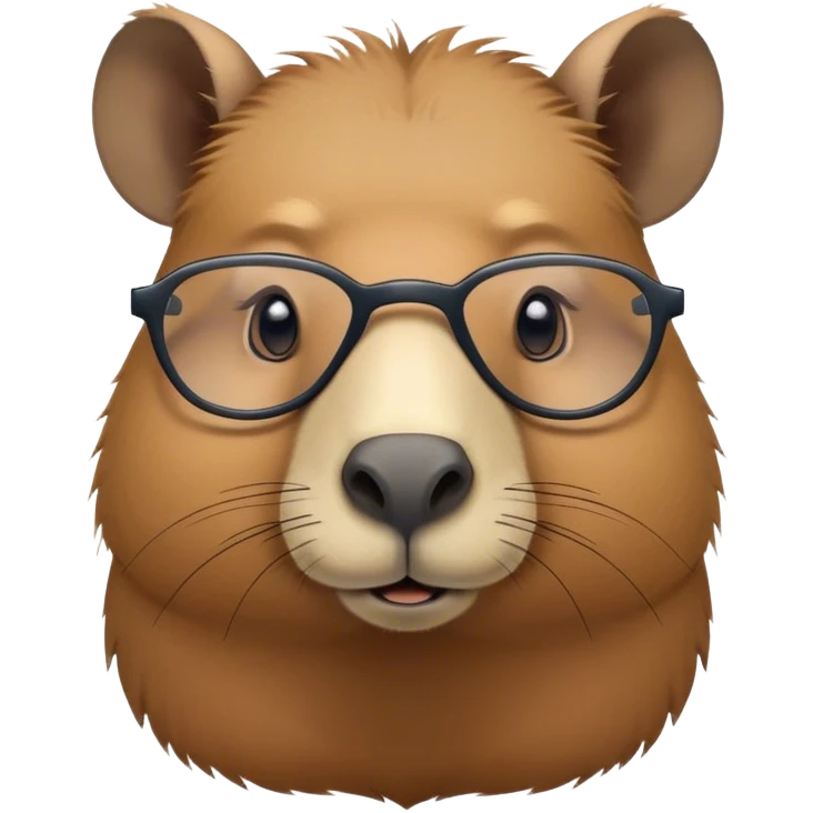 Cute capybara with spec emoji