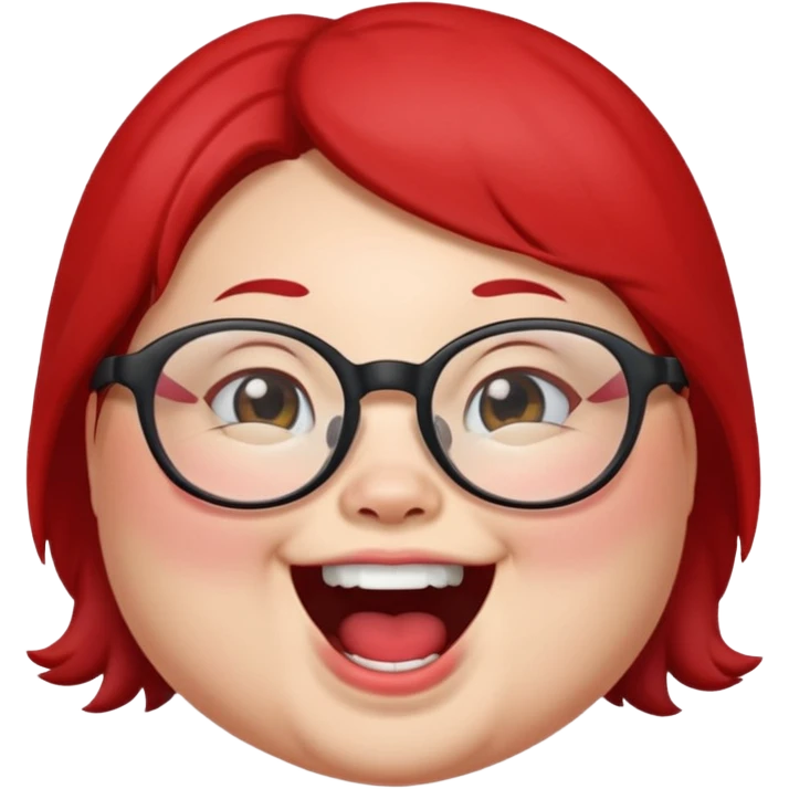 Chubby Laughing Mei mei wearing glasses from turning red emoji