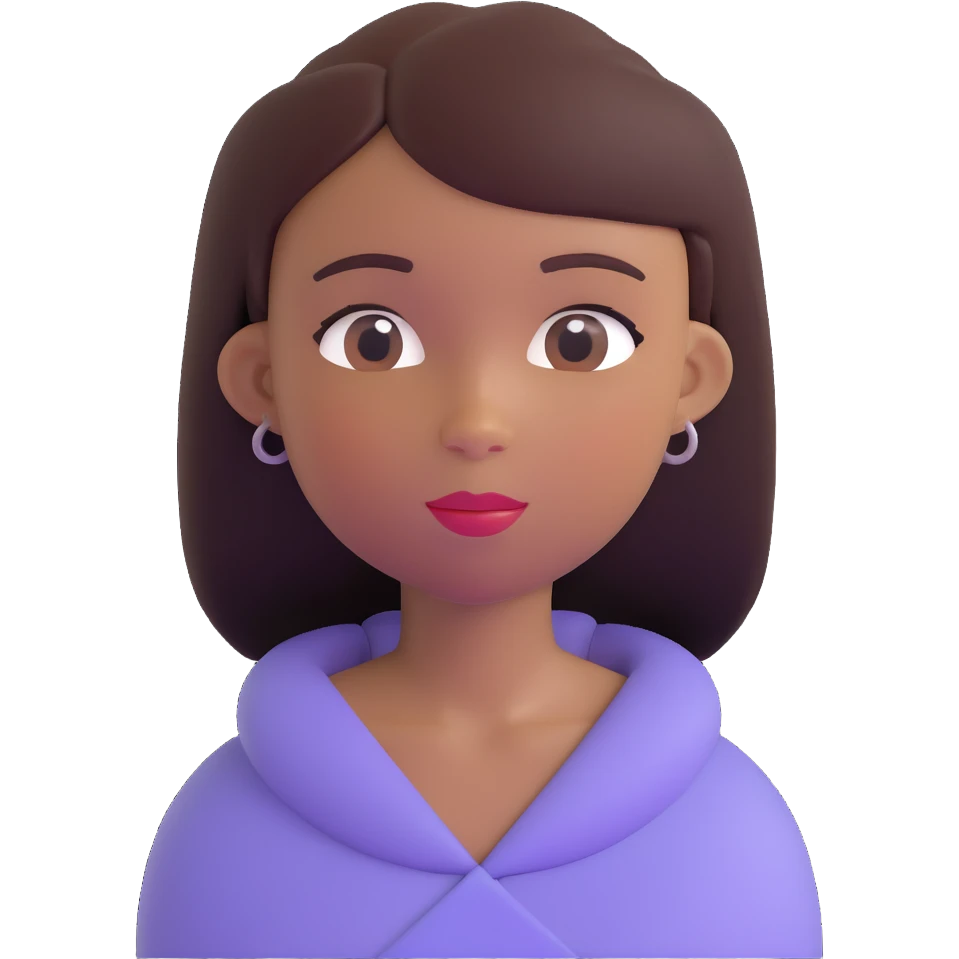 Black girl with fair skin, round face, and straight hair emoji