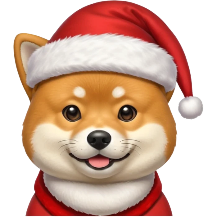 shiba inu wearing santa hat emoji
