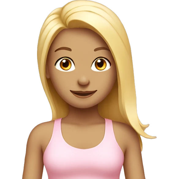 blonde yoga girl light pink clothes n emoji