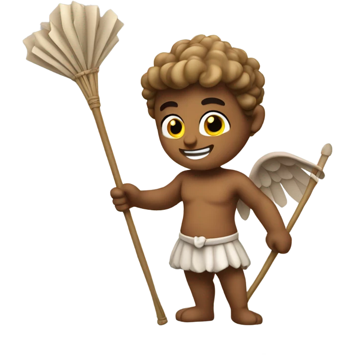 Cupid using a broom emoji