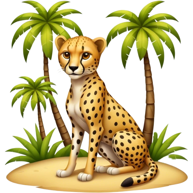 Cheetah and palm trees  emoji
