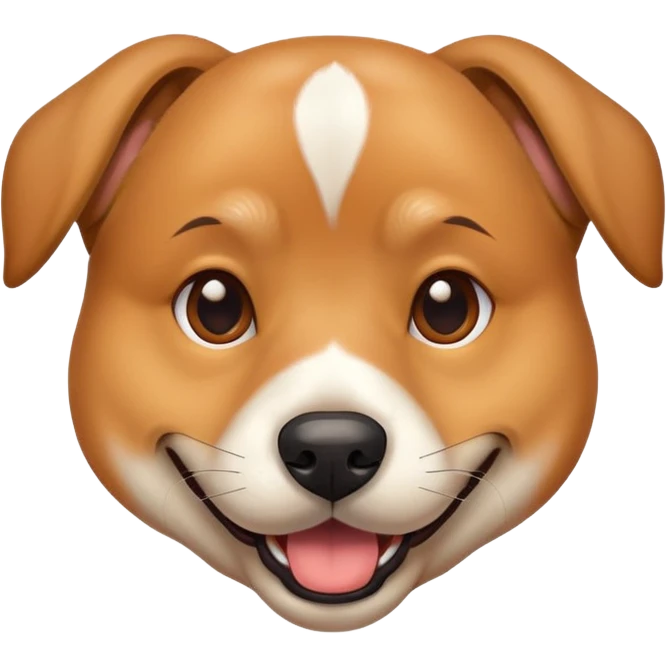 man-dog hybrid face, cheerful expression emoji
