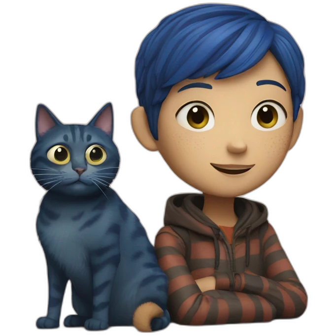 Coraline with cat emoji