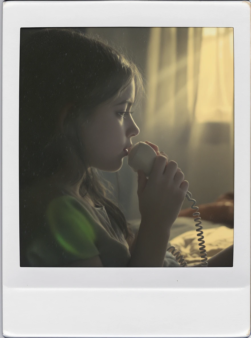 girl talking on telephone in her room emoji